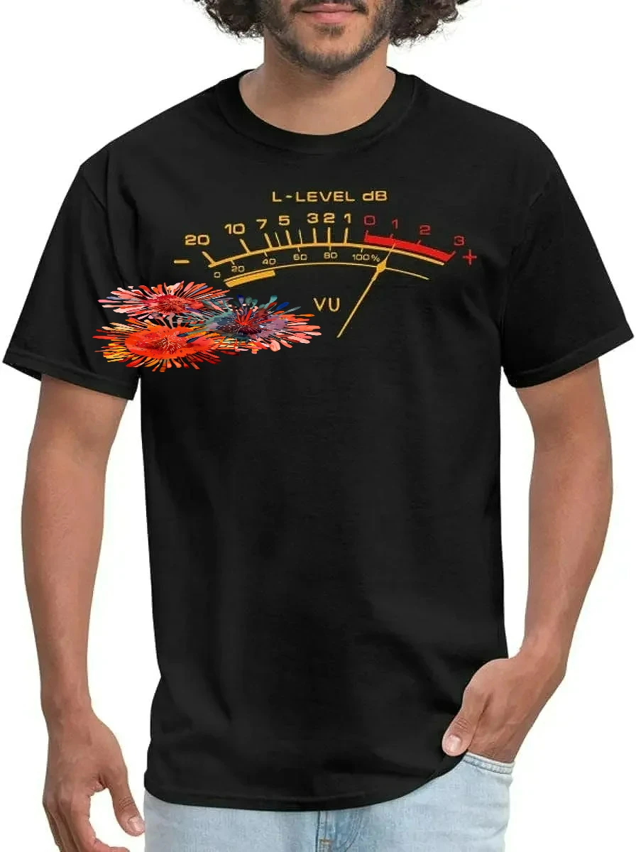 funny VU Meter Plugin printed T-Shirt 100% Cotton O-Neck Summer Short Sleeve Casual Mens T-shirt Size S-3XL