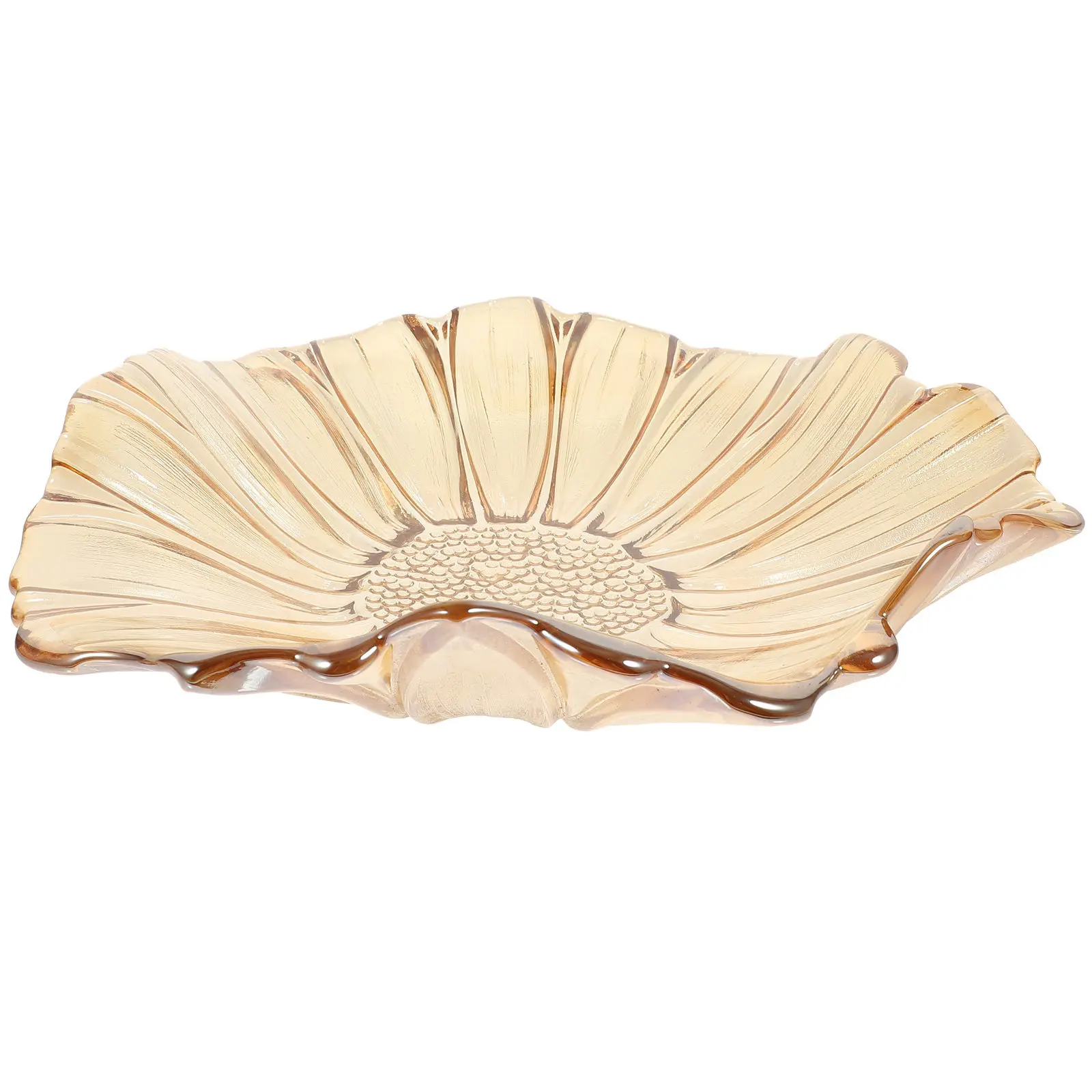 Sunflower Glass Fruit Tray – Creative Simple Design Multi-Purpose Serving & Storage Plate for Home & Restaurant
