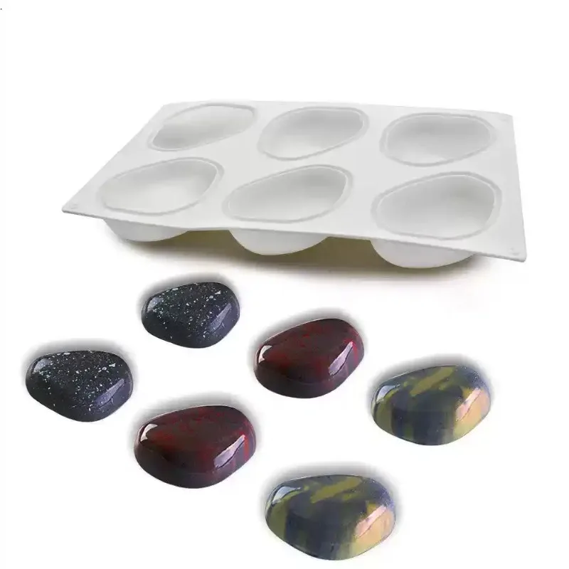 Three-dimensional French 6 Pebble Head Cake Silicone Mold Mango Mousse Dessert Baking Mold