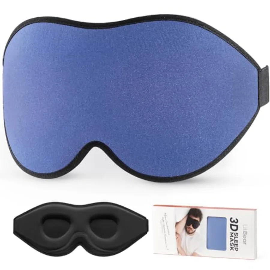 

Sleep Masks, Light Blocking Eye Mask Sleeping for Women Men Side Sleeper, Soft 3D Comfortable Sleeping Mask with Adjustable Ela
