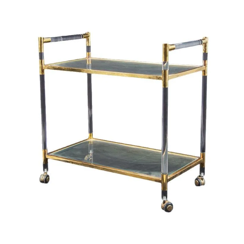 

Acrylic mobile cart trolley rack snack storage rack bedroom trolley mobile rack