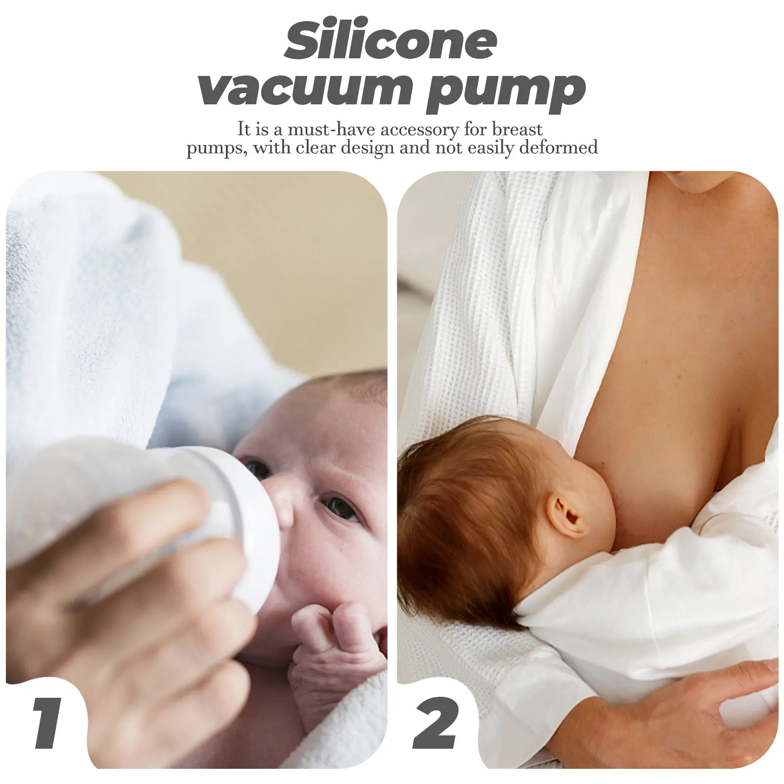 

Набор из 4 прозрачных силиконовых насадок для электрического молокоотсоса: легко моются, долговечны, для домашнего использования и послеродового периода