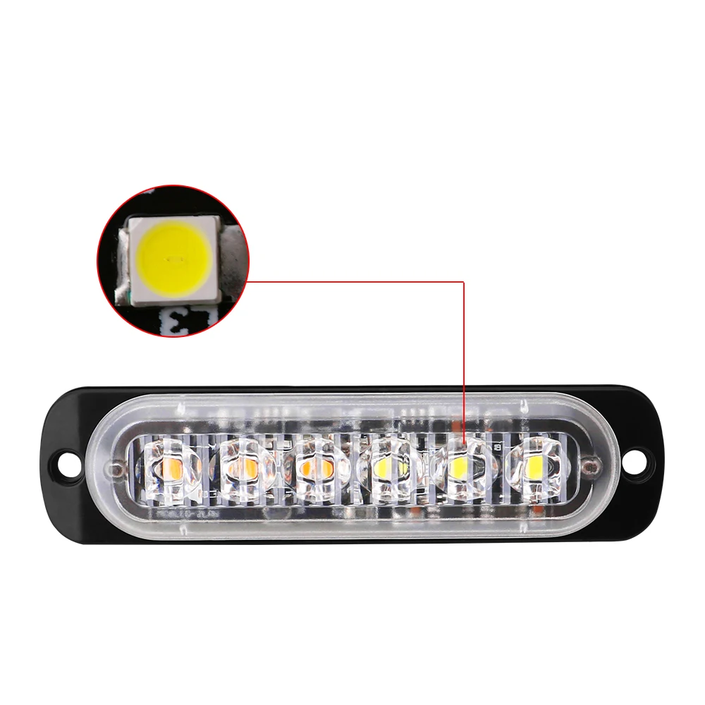 1pcs Led Strobe Warning Light Cheap Strobe Grille Flashing Lightbar Truck Car Beacon Lamp Amber Traffic Light 12V 24V Car Light