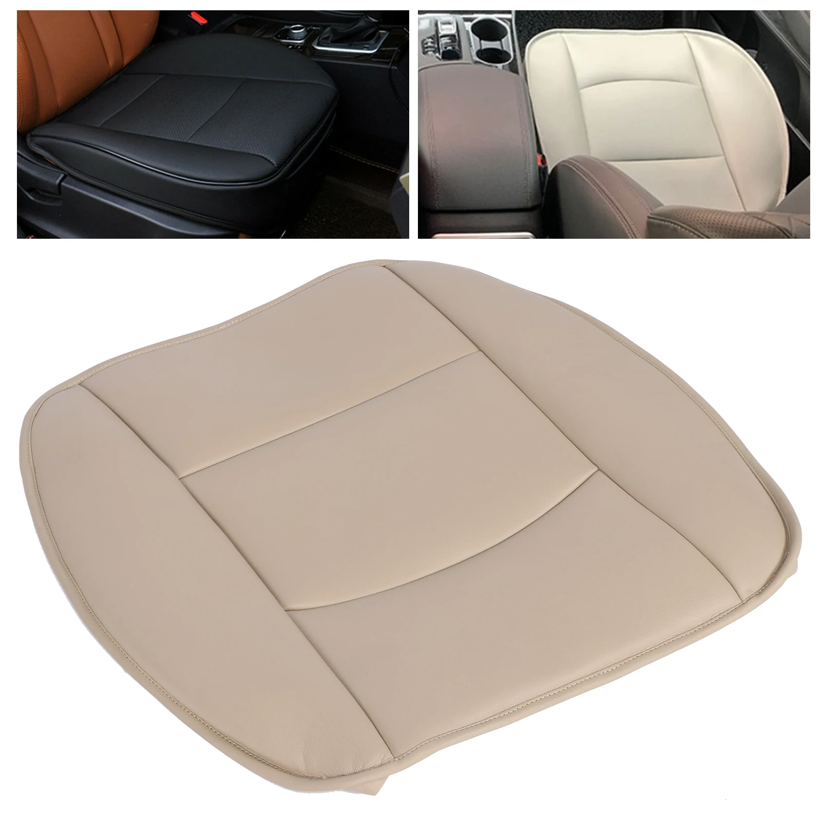 PU Leather Car Replacement Seat Cushion Pad Front Seat Protector Mat Cover for 4 Door Sedan SUV