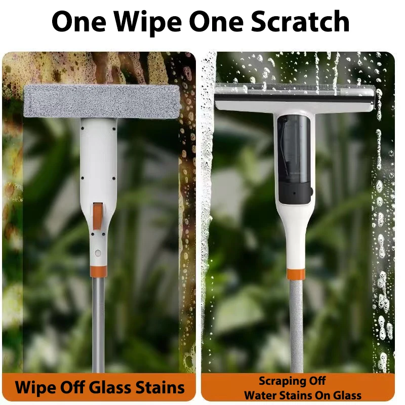 Window Spray Mop Multifunctional Window Floor Cleaner Glass Wiper with Silicone Scraper Household Cleaning Tools