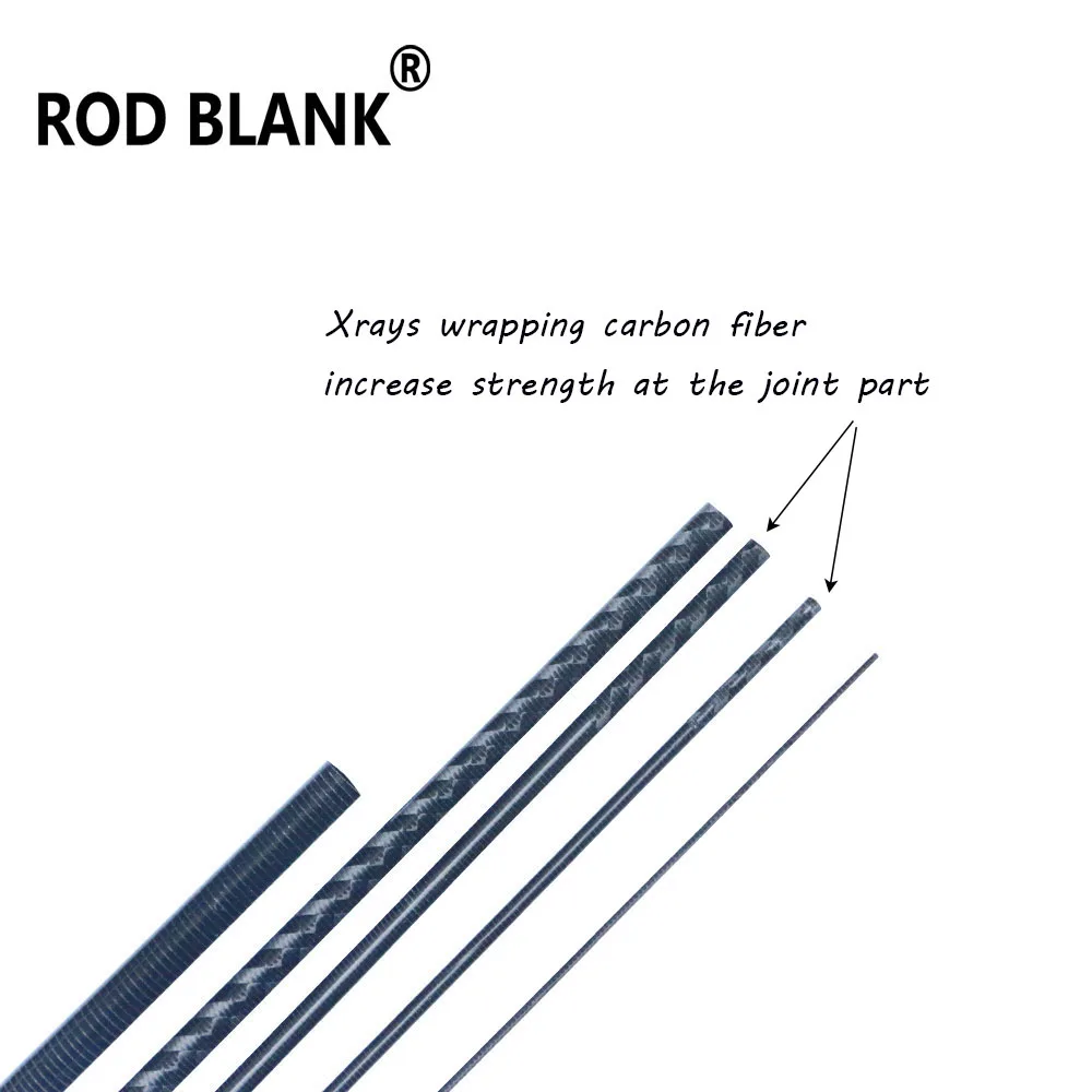 Canne vierge 2.3M 5 Sections Xrays canne de voyage en Fiber de carbone vierge Portable leurre canne à pêche tige de construction bricolage composant pôle réparation