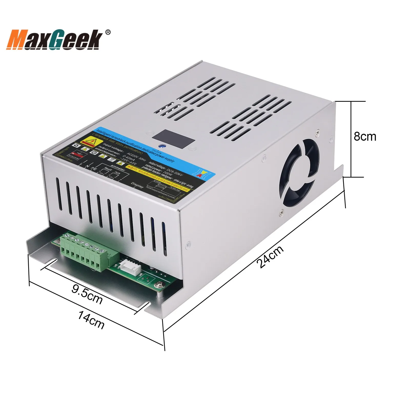 Maxgeek HX-200w 200W 300W 500W High Voltage Power Supply with DC9-16KV Output Voltage for Oil Fume Purifier Oil Mist