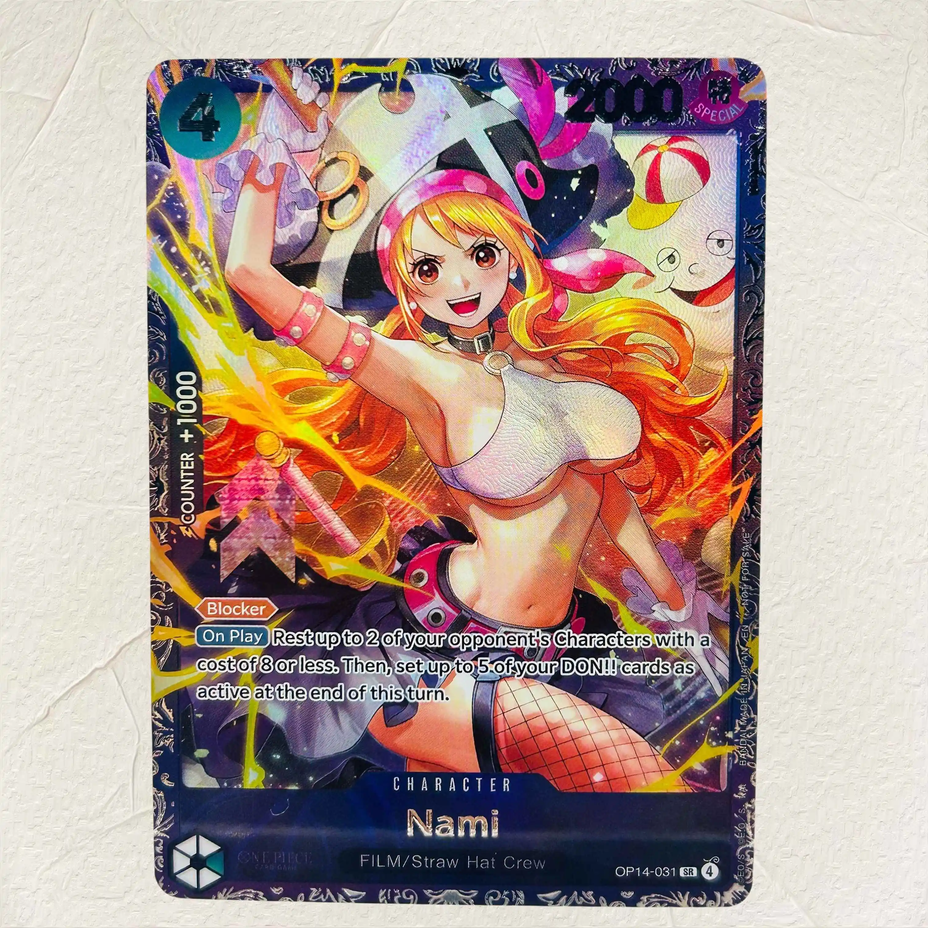 One Piece Luffy Nami Enel Bonney DIY 4Pcs Holographic Texture Cards EN Version Collectible Grade Classic Anime Collectible TCG view 6