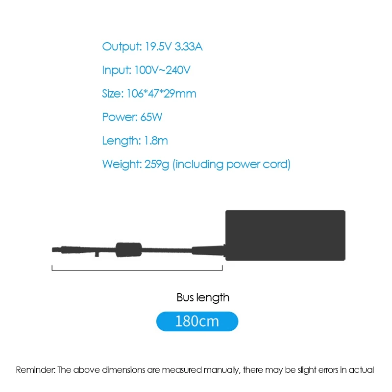 شاحن طاقة للكمبيوتر المحمول لـ HP ، 65W ، مناسب للجناح G4 ، G5 ، G6 ، G7 ، G32 ، G42 ، G50 ، G56 ، G60 ، G61