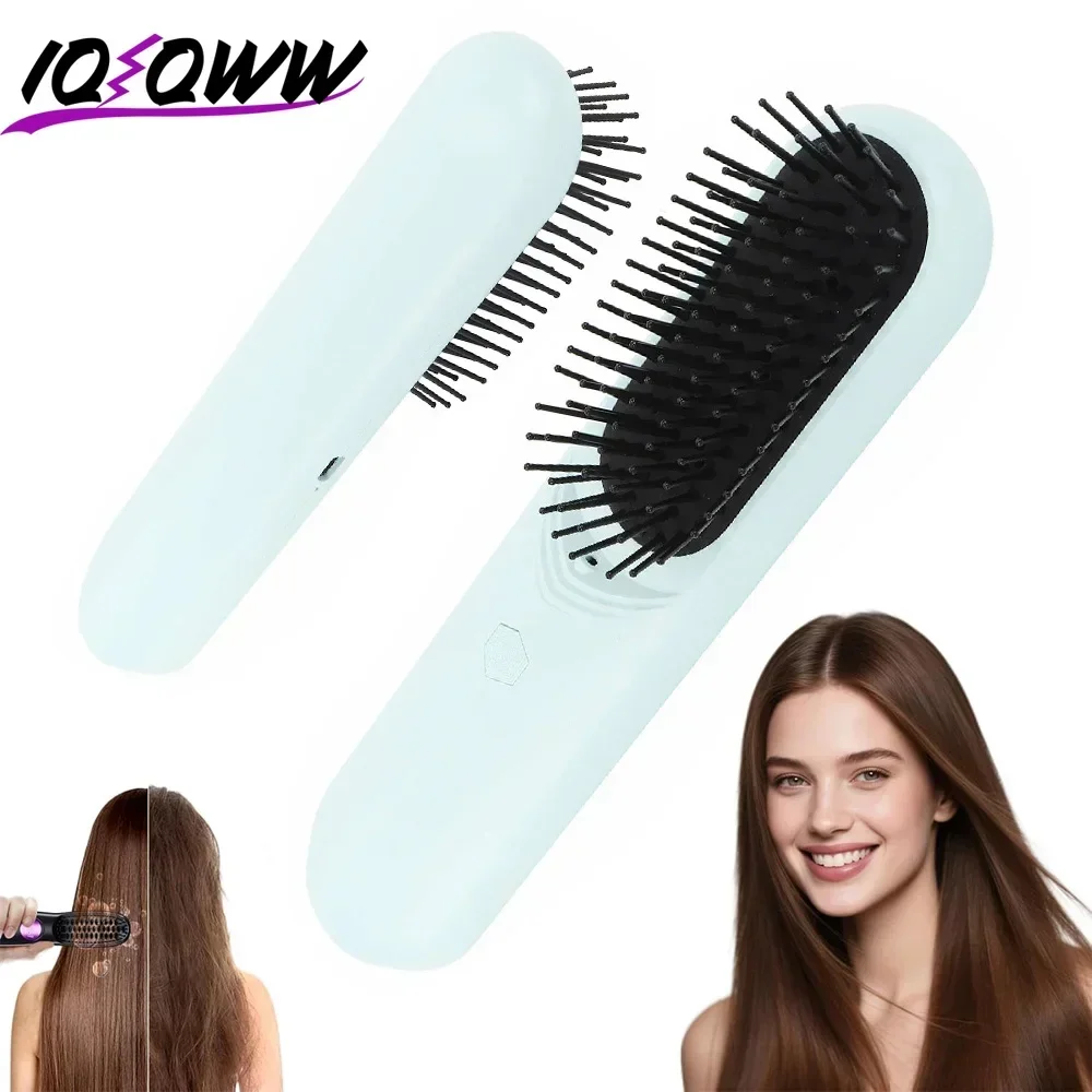 Portable Rechargeable Steam Spray Hair Brush, Electric Massage Air Cushion Detangler for Home Dry Frizzy Hair Repair