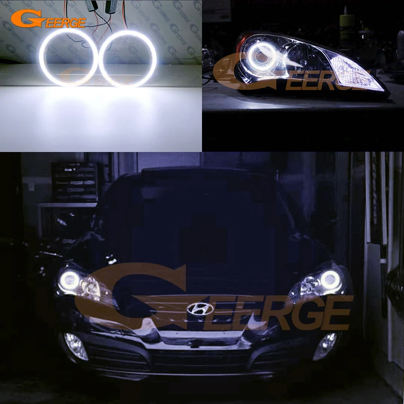 

For Hyundai Genesis Coupe 2009 2010 2011 2012 2013 2014 2015 2016 Ultra Bright COB Led Angel Eyes Kit Halo Rings