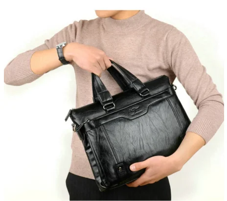 2021 Men‘s PU Leather business Briefcase Men Laptop Male Messenger Bag Men\'s Shoulder Bags Briefcases For Documents Bag