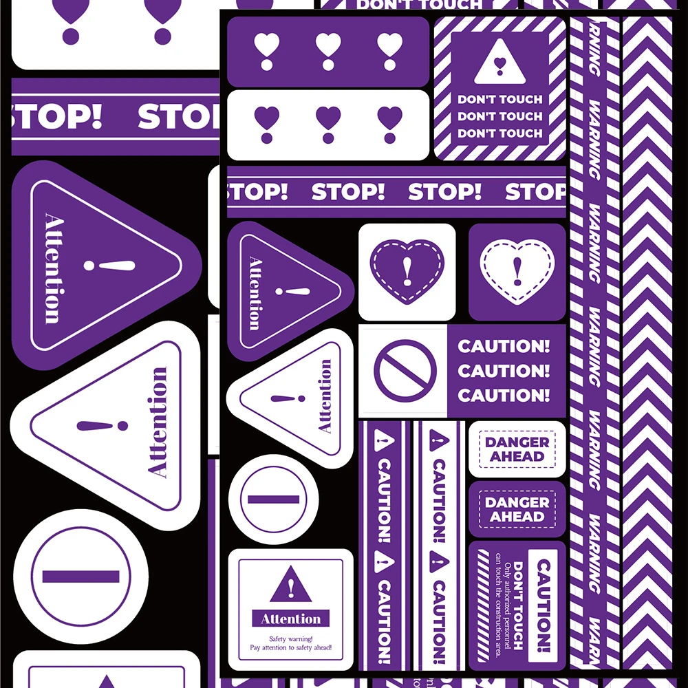 8/16 Vellen Waarschuwing Gevaar Verbodsborden Cordon Stickers Laptop Telefoon Auto Reisbagage Motorfiets Koelkast Fiets Cool Sticker