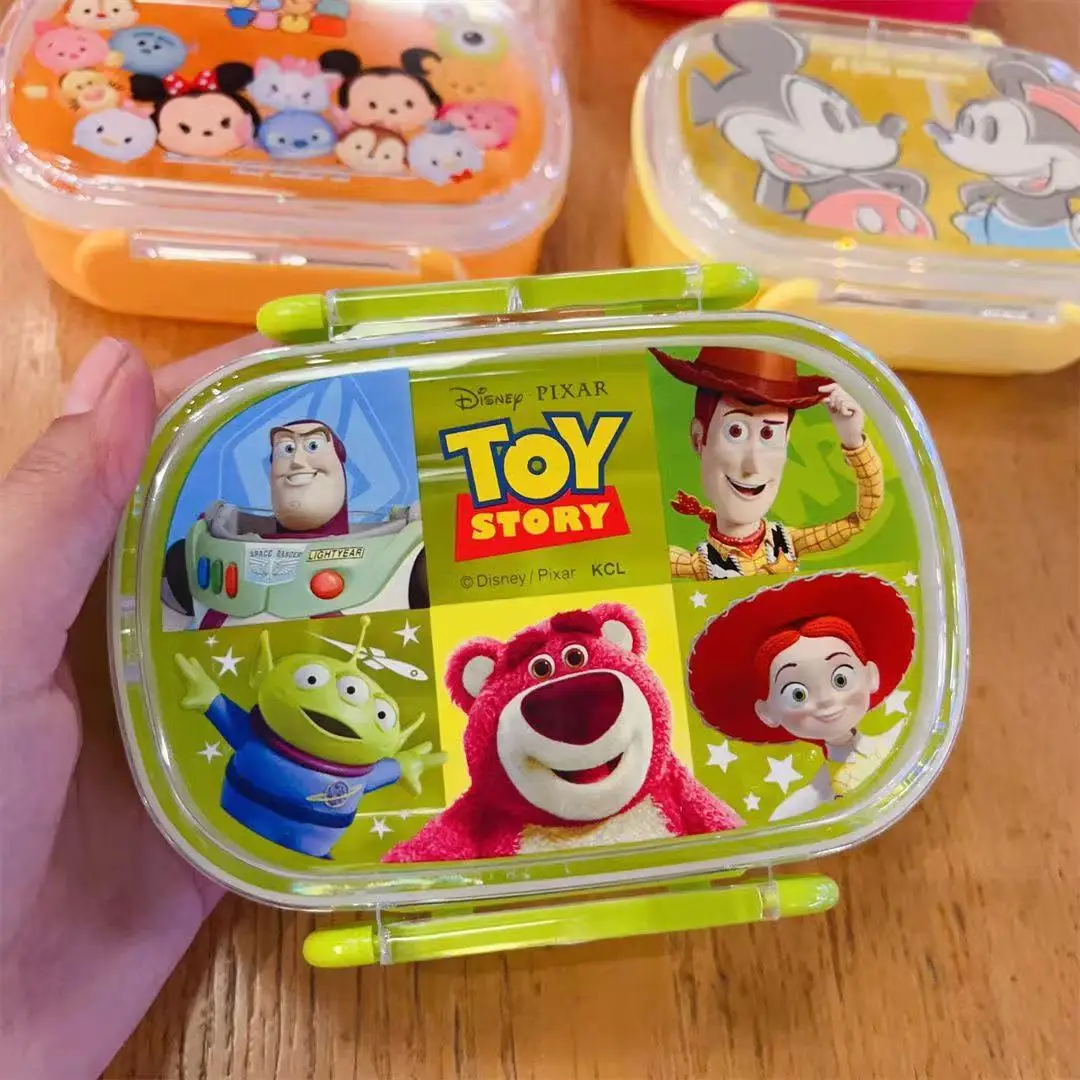 

Новый ланч-бокс 300 мл с милым мультяшным дизайном в стиле Toy Story, с клубничным медведем и Минни, контейнер для сохранения свежести продуктов, фруктовый бенто-бокс для студентов, подарок.
