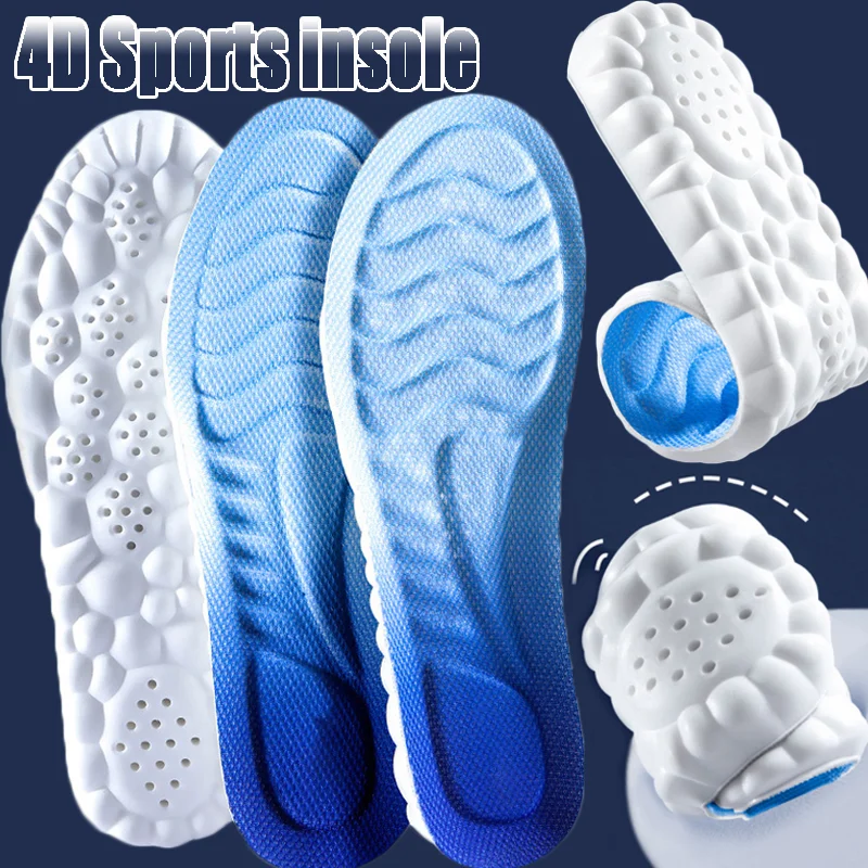 

Orthopedic Insoles Man Women 4D Insoles Sport Shoes Shock Absorption Deodorant Breathable Cushion PU Running Insole Massage Feet