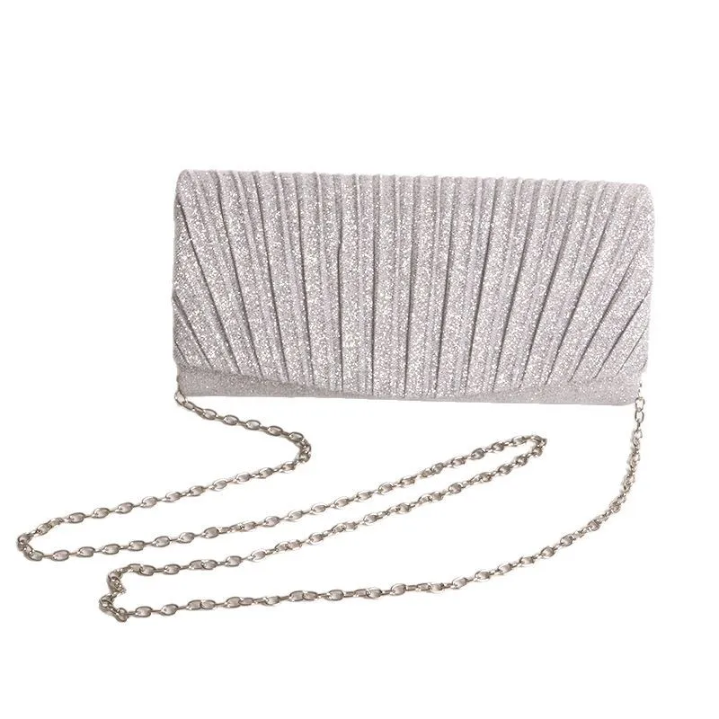 Women Chain Shoulder Bags Glitter Clutch Bag Lady Envelope Evening Bag Fashion Starlight Shine Crossbody Bag For Wedding Party