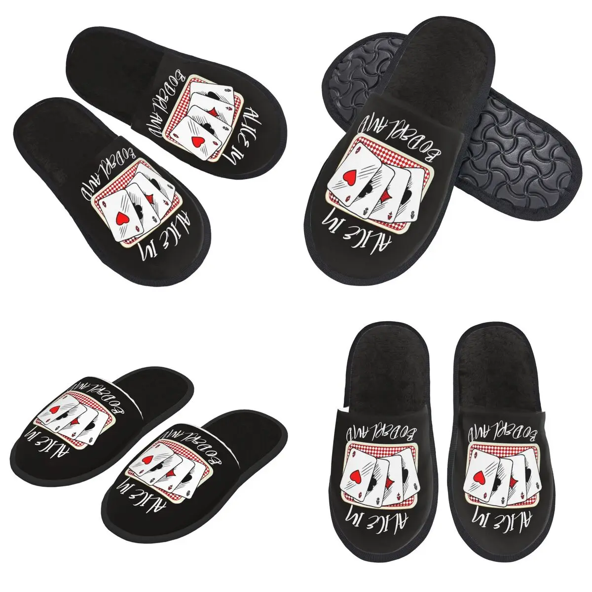 Sandal ALICE IN BORDERLAND Khusus Busa Memori Hangat Lembut Sandal Rumah Wanita Sepatu Bulu Halus Kamar Tidur