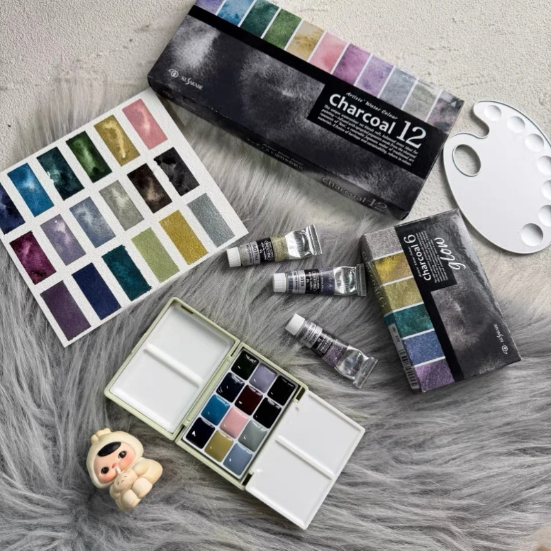 Kusakabe Charcoal Artist Glow Watercolor 6-color Transparent 12 Color  0.3/0.5/1ML Portable Watercolor Subpackage Art Supplies