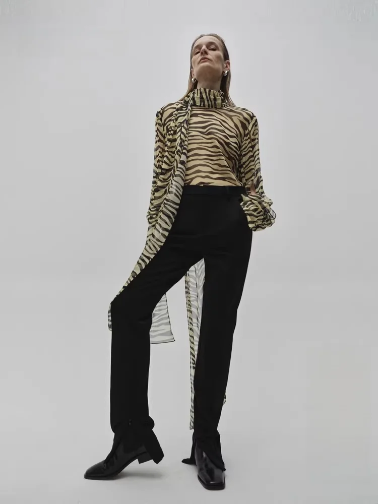 

Edition Red Label Winter New Sle Slim Fit Straight Leg Pants EBD4PAT025 l Waist Long Trousers Polyester Triacetate Sp...