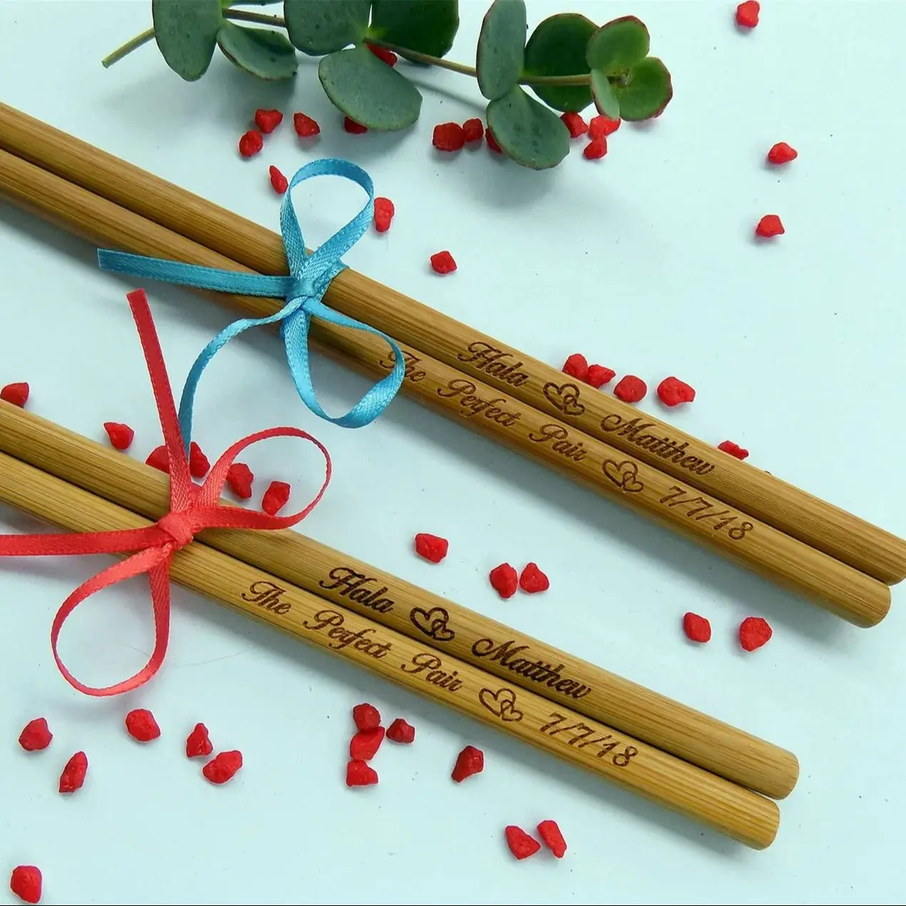 Palillos grabados con láser 100pr, favores personalizados, palillos de recuerdo de boda, palillos, recuerdos de boda, palillos japoneses