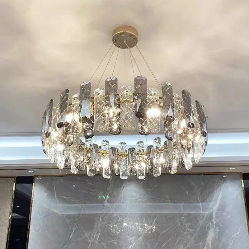 Modern Luxury Crystal LED Chandelier Room Decor Pendant Light Bedroom Restaurant Hanging Lamps Home Ceiling Lustre