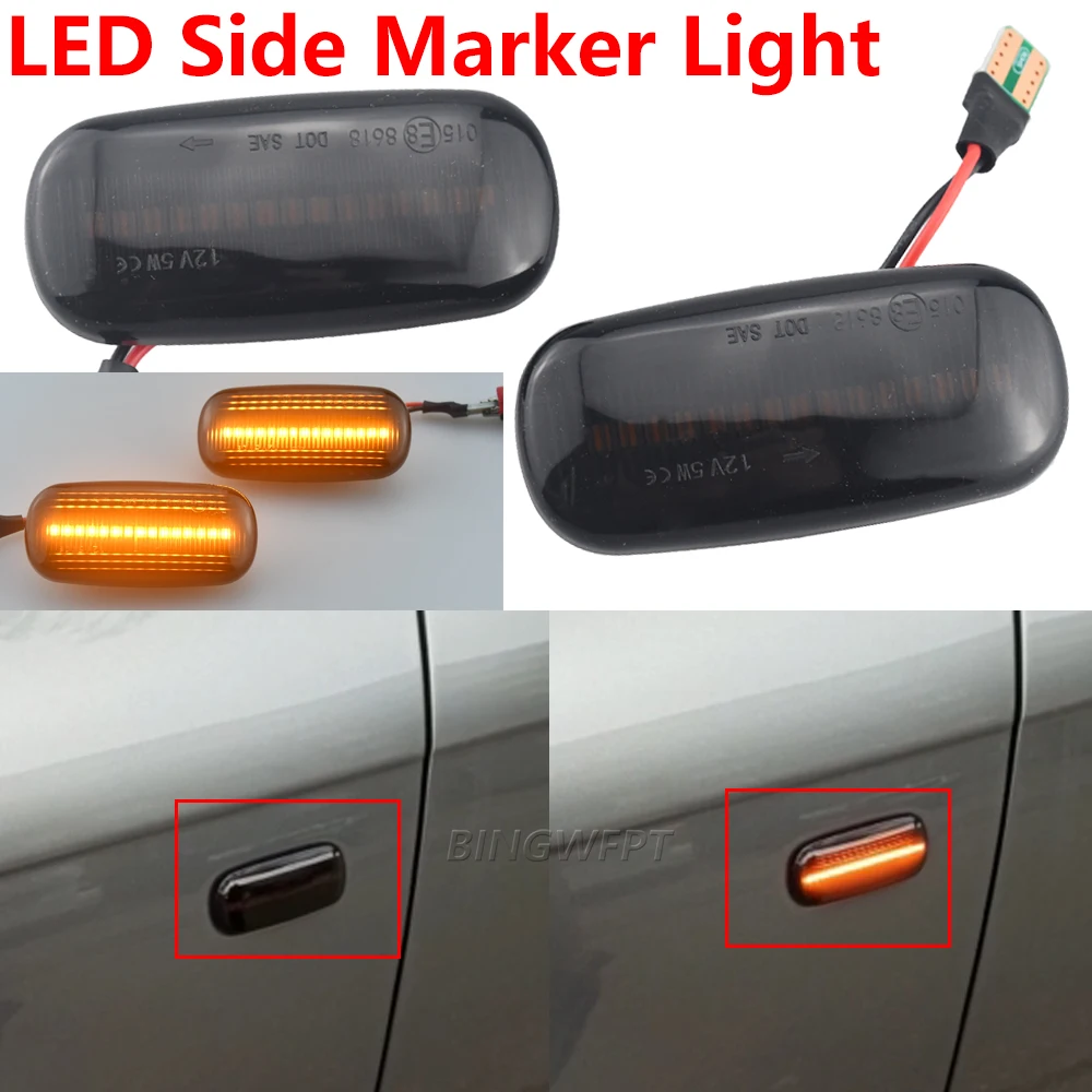 BINGWFPT Amber yellow LED Front Fender Side Marker Light For Audi A3 S3 8P A4 S4 RS4 B6 B7 B8 A6 S6 RS6 C5 C7 Turn Signal Light