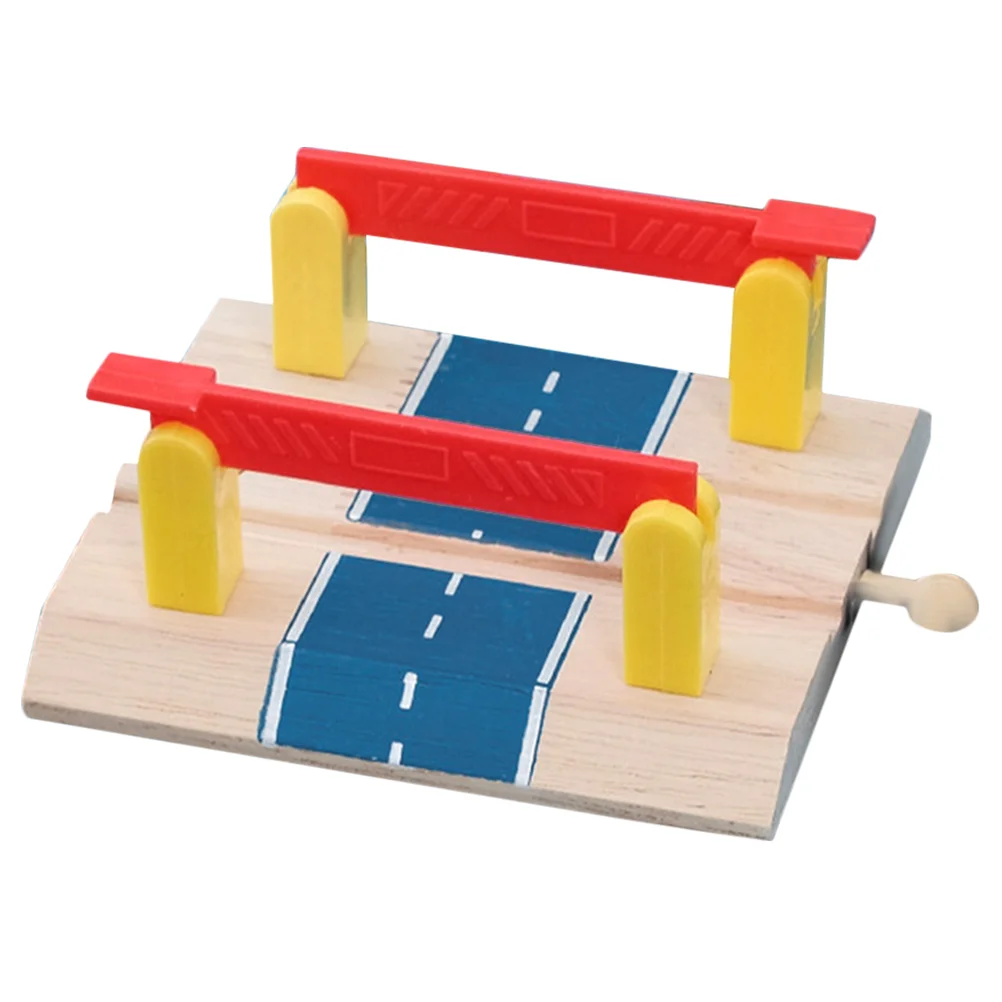 De madeira fingir modelo brinquedos para jogos, trem acessórios, barricada brinquedo, corrimão barreira, trem ferroviário, ABS