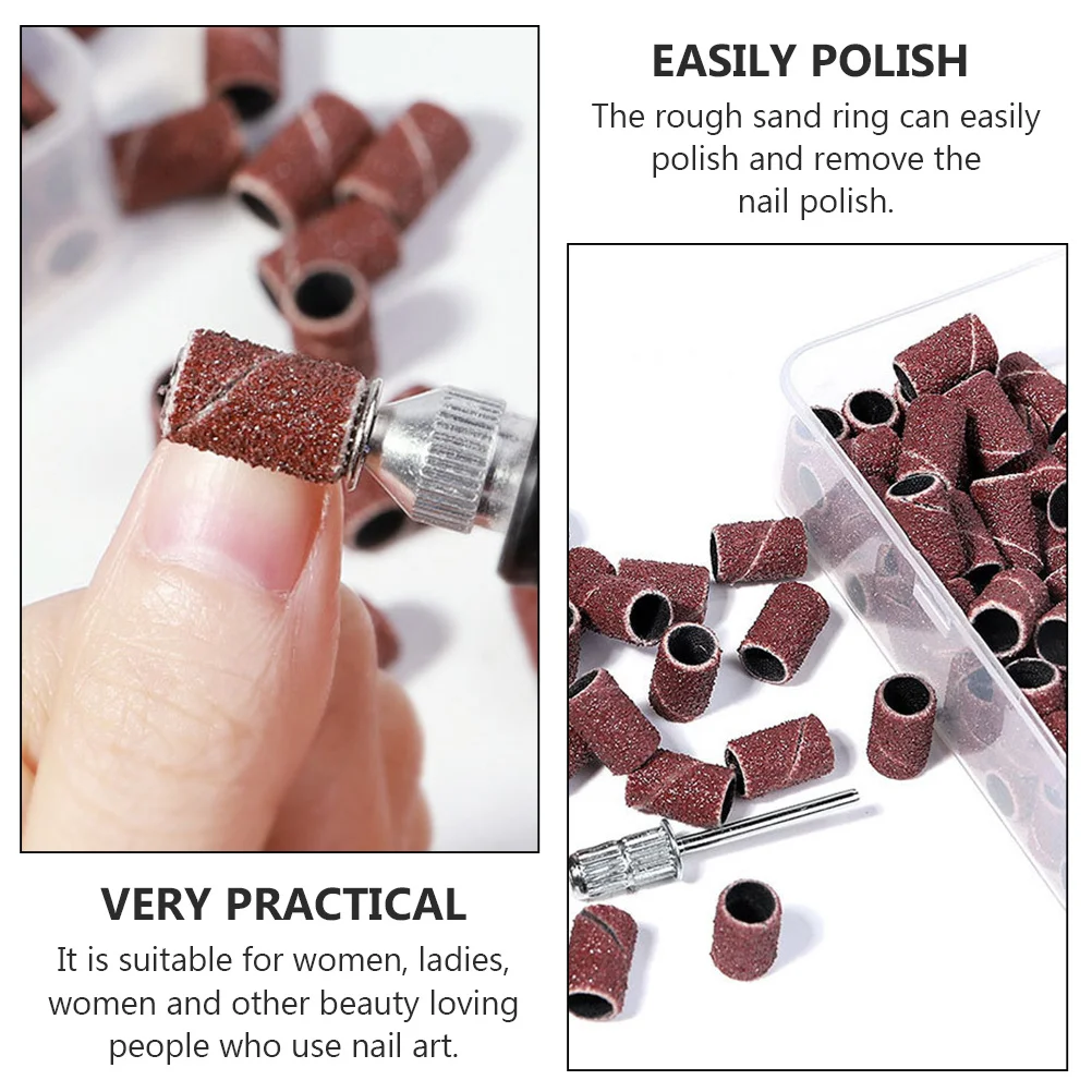 ملحقات أظافر بحلقة صنفرة، ألوان متنوعة، ملمس مريح، يحمي البشرة، استخدام مريح، مزيل طلاء الجل
