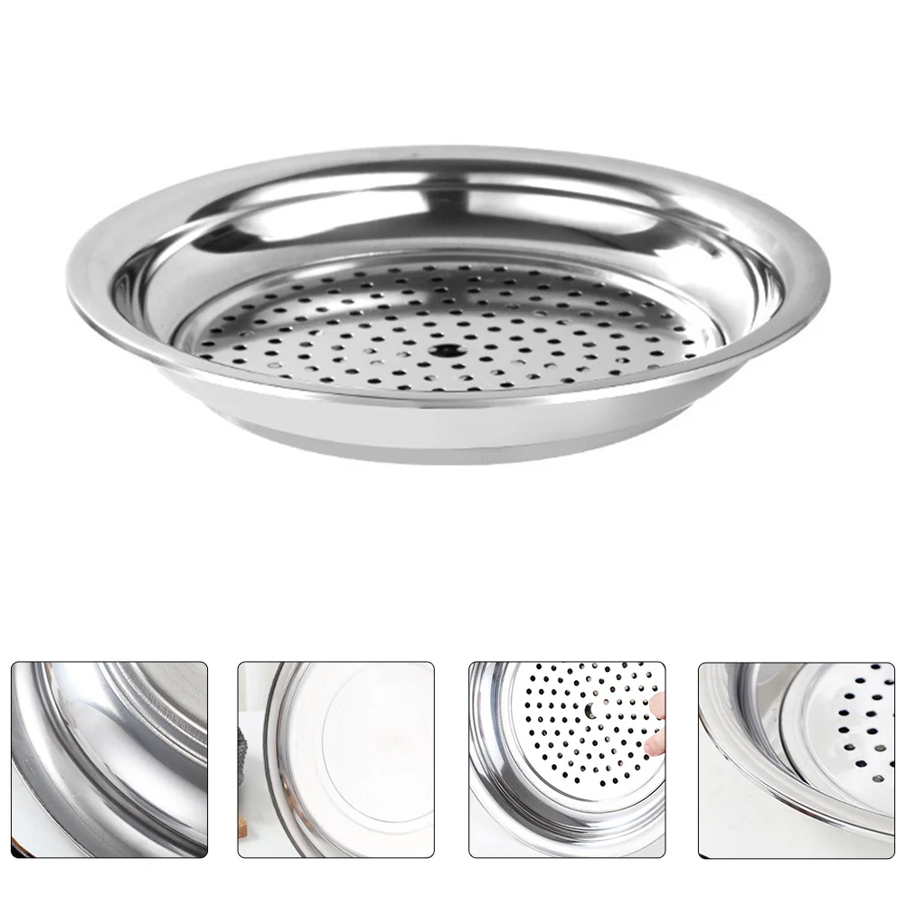 

Dumpling Plate Kitchen Food Steaming Drain Board Draining Creative Silver Stainless Steel Child