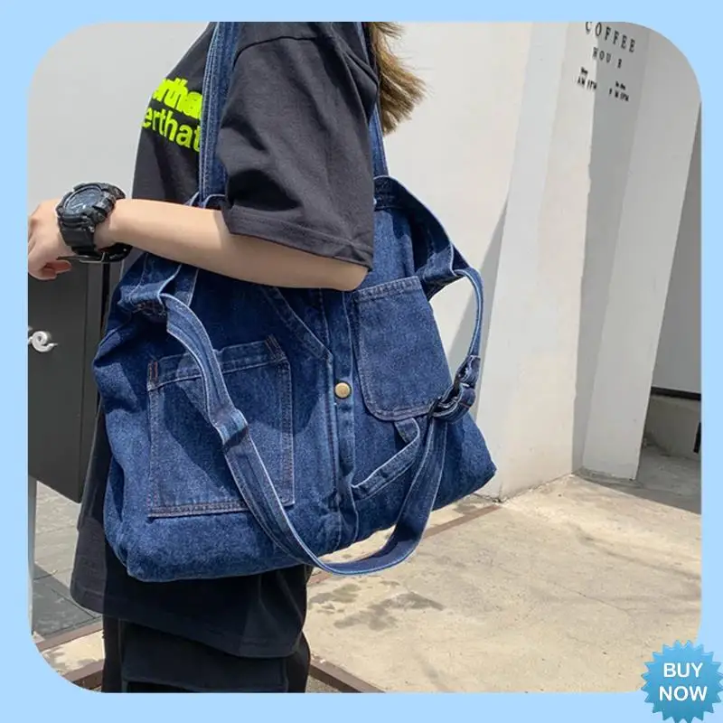 

A47Z новая сетчатая красная джинсовая сумка через плечо, повседневная портативная сумка для покупок, парусиновая женская сумка-тоут