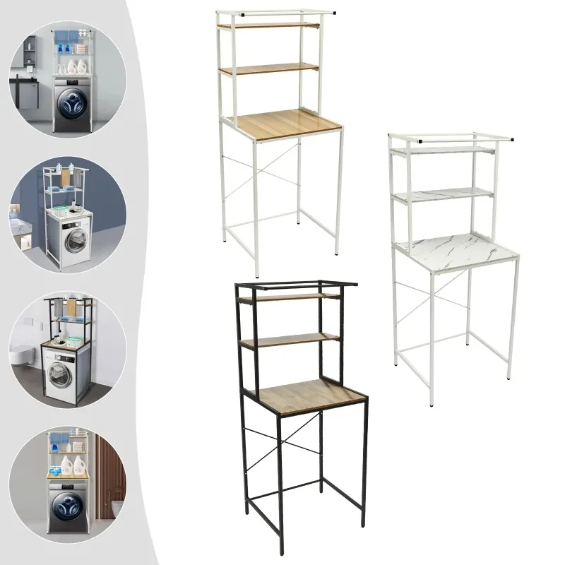 

Standing Storage Rack Washer and Dryer Storage Shelf, 3-Tier Bathroom Organizer Rack Space-Saving