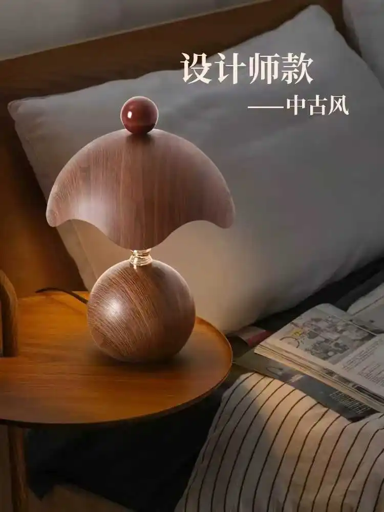 Modern Minimalist Cream Style Eggshell Table Lamp Bauhaus LED table light for Study Room Bedroom Bedside Lighting Fixture