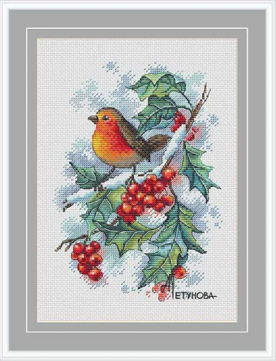 Embroidery Cross Stitch Kits Craft DIY Needlework Cotton Canva 8-Red Fruit Bird 25-31  32CT 28CT Metallic aida