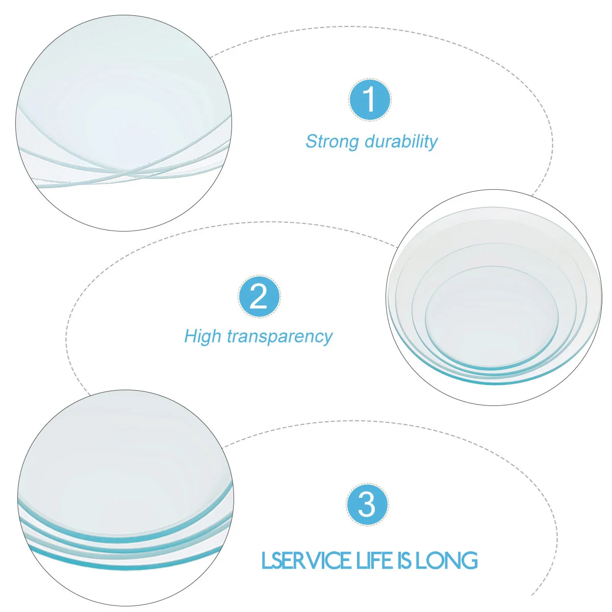 

4Pcs Laboratory Watch Glass Set High Transparency Heat Resistant Glass for Chemistry Experiments Evaporating Dish Covers