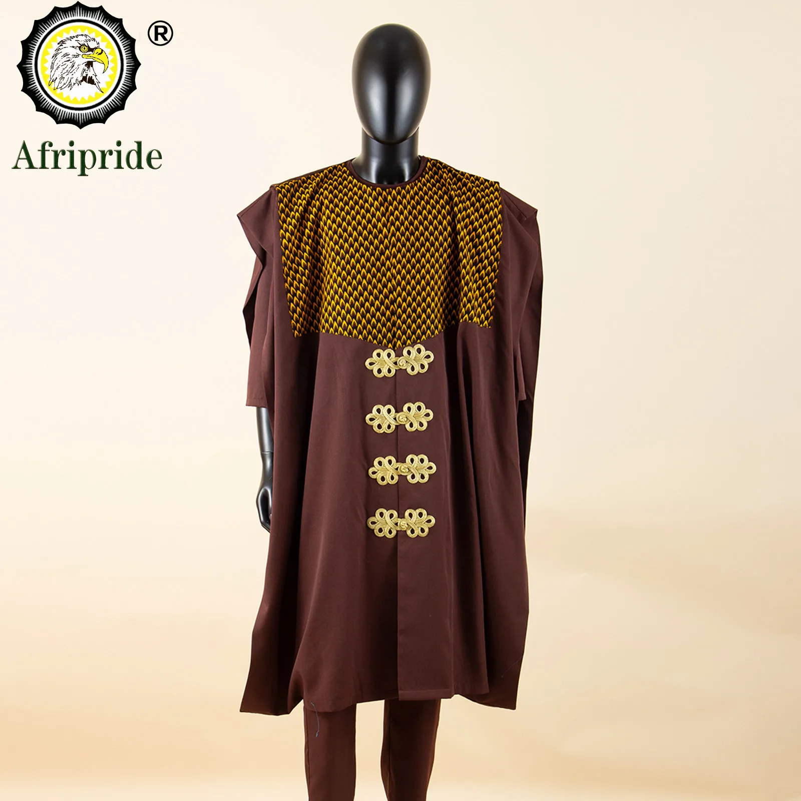 African Suit for Men Agbada Robe Dashiki Printed Shirts and Pants 3 Piece Set Kaftan Outfits Bazin Riche Formal Clothes A2216014