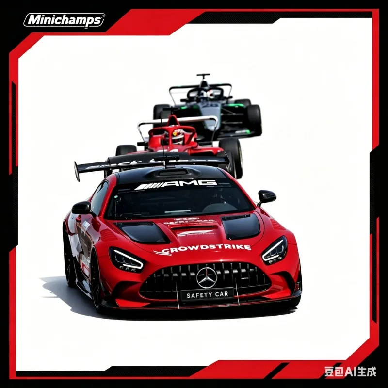 

Minichamps 1:18 2025 AMG GT BLACK Series F1 Safety Car, модель автомобиля из сплава, статическая имитационная модель, коллекционный предмет для взрослых.
