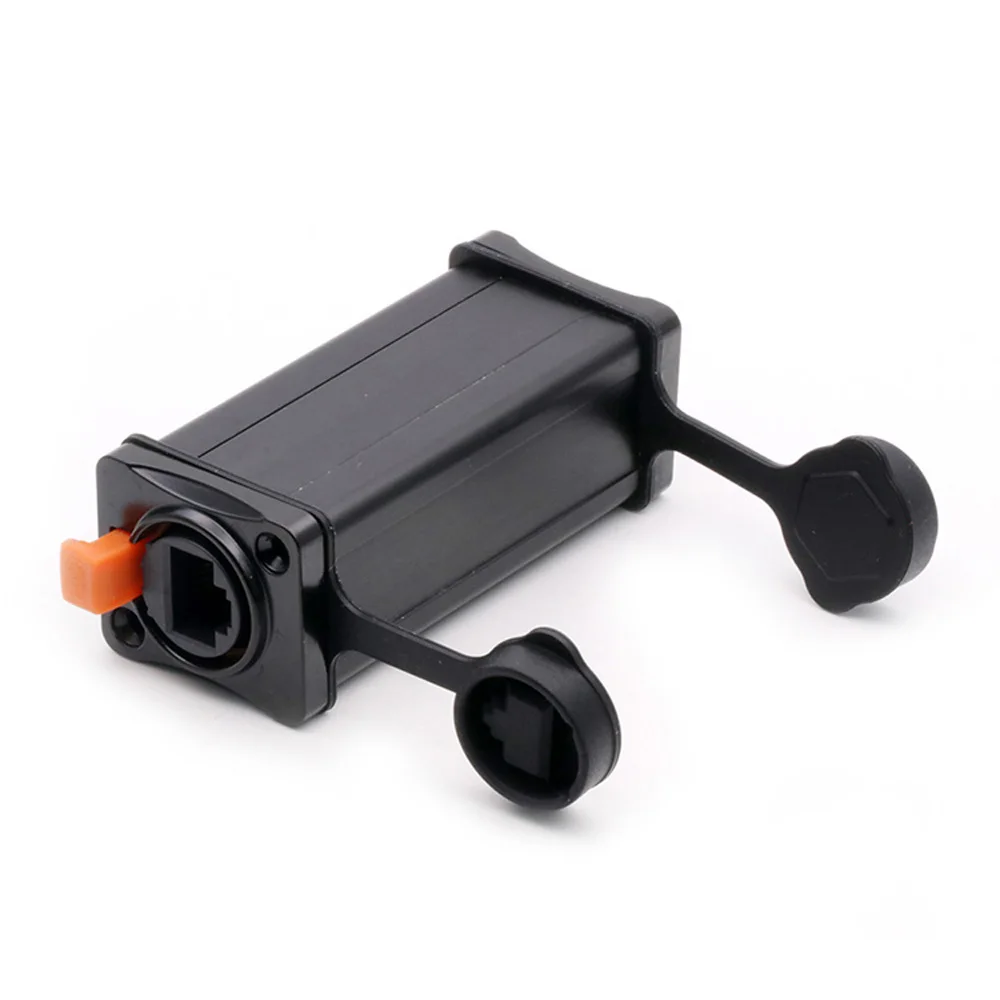 2pcs Waterproof RJ45 Female to Female Ethernet Connector Electronic Housing Case Coupler Straight Adapter Panel Mount Converter