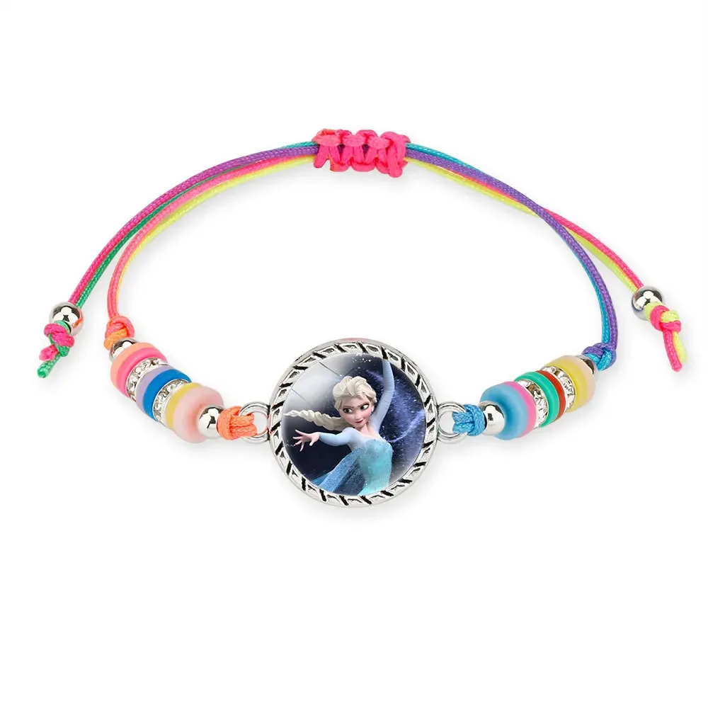 Frozen Elsa Anna Bracelet Minimally Colored Soft Ceramic Jewelry Cute Disney Girl Jewelry Bracelet Birthday Party Gifts