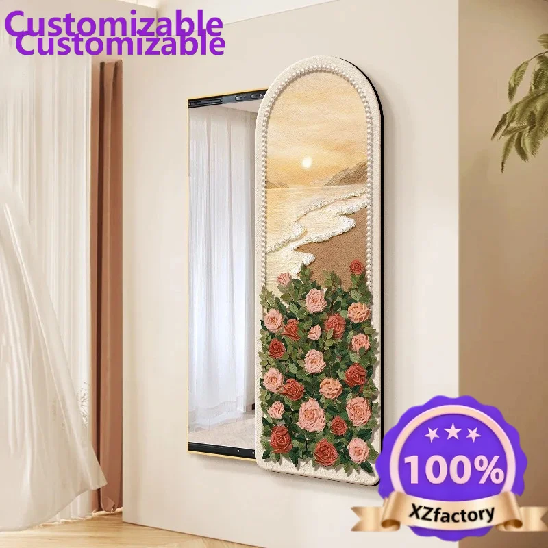 Factory Direct 2026 Top YXY Rose Ingresso Pittura decorativa Specchio a figura intera Specchio da toeletta push-pull