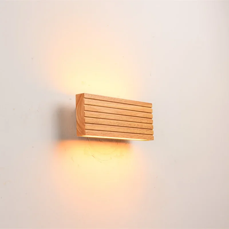 Nordic Led Solid Wood Wall Lamp Japanese Bedroom Bedside Lamp Corridor In The Bedroom Wall Lights for Home Sconce Lampara