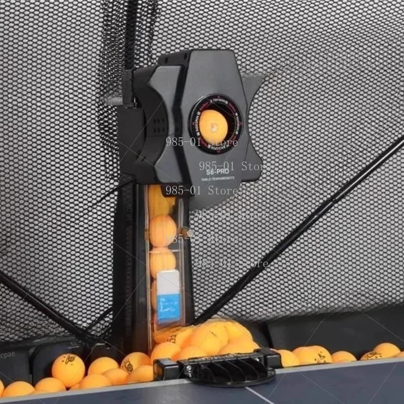 Automatic table tennis trainer machine with net, intelligent ping pong ball serving robot for training