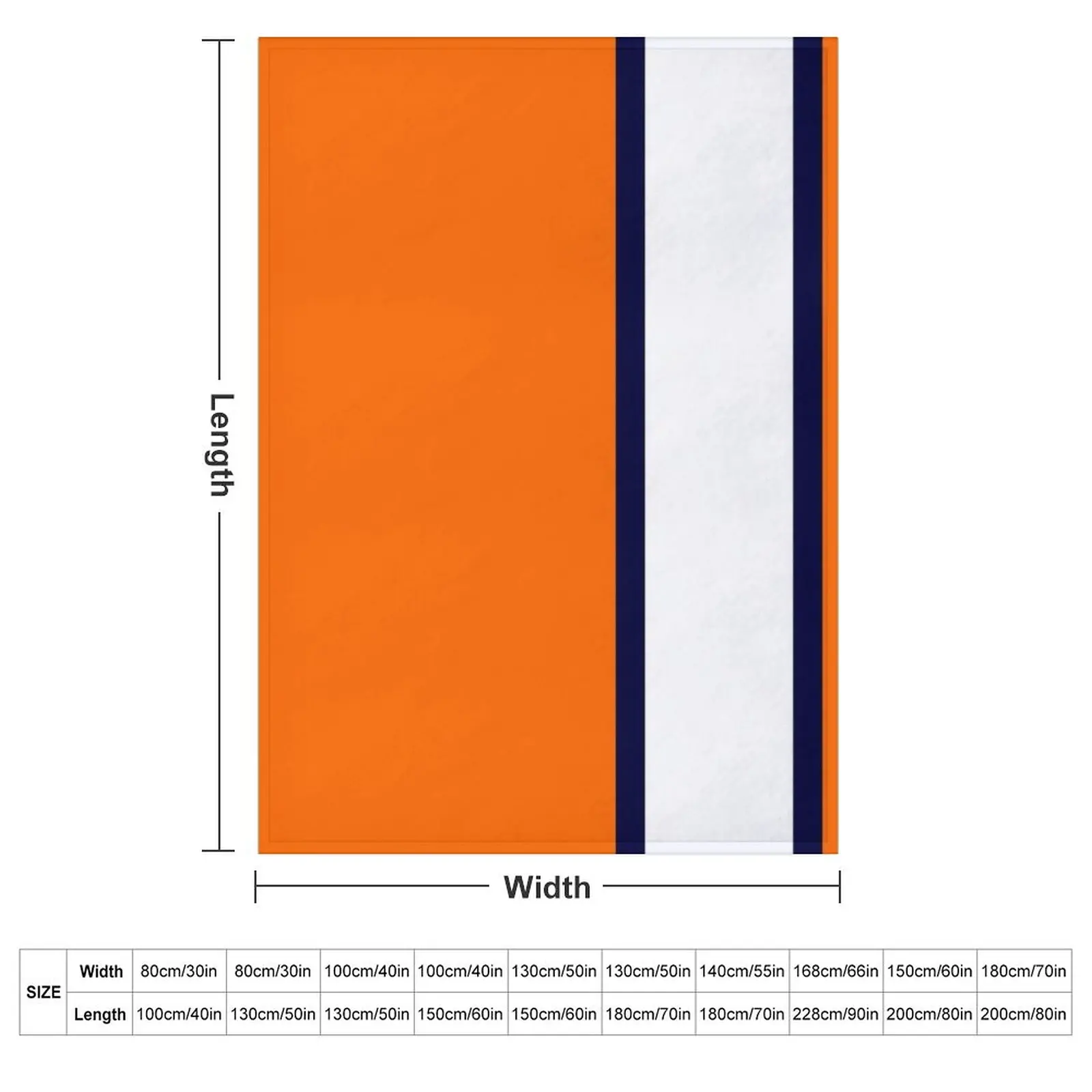 Luton Town Retro Away 1977 -78 Orange and White Navy Bars Throw Blanket couch cozy soft plush fuzzy picnic outdoor blanket