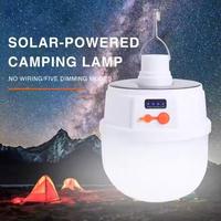 Camping Lantern Solar LED Light DC Fast Charging Portable Bulb 5Lighting Modes Tent Hanging Bulb for Outdoor Hiking Emergency