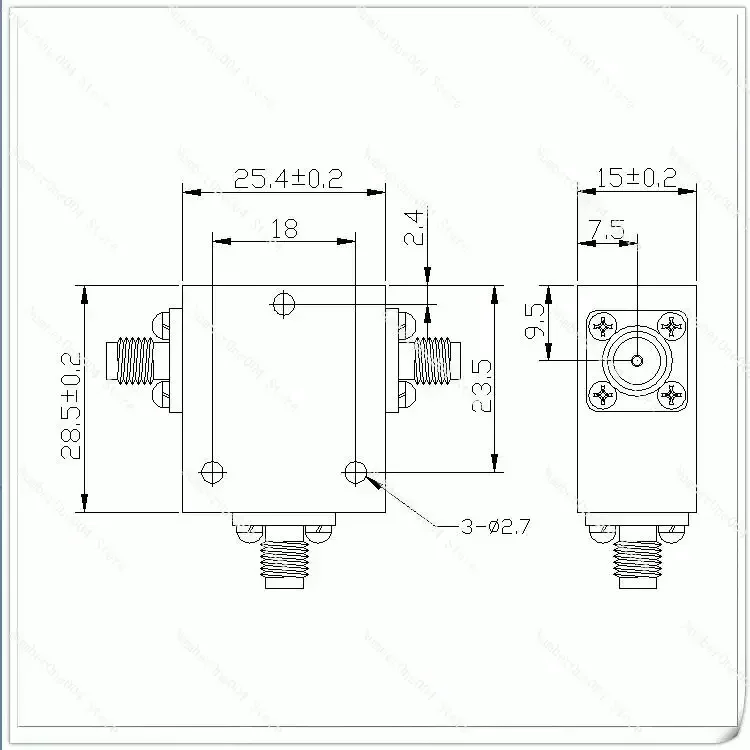 Customized TH2528BS Series 0.8-1.0GHz Frequency Segment Adjustable Radio Frequency Microwave Ferrite Coaxial Circulator