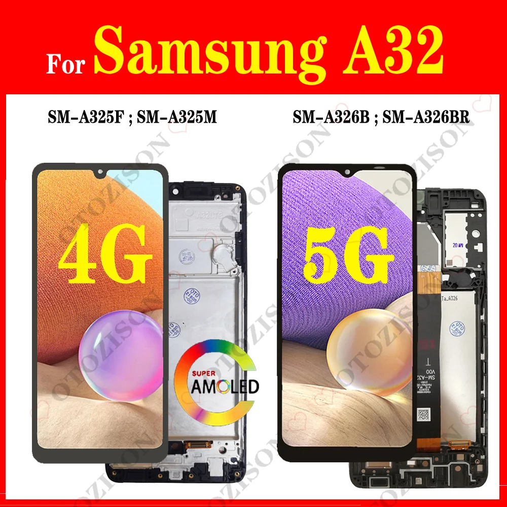 

For Samsung For Galaxy A32 LCD 4G SM-A325F LCD SM-A325M Display Touch Screen Replacement A32 5G Display SM-A326B Assembly Parts