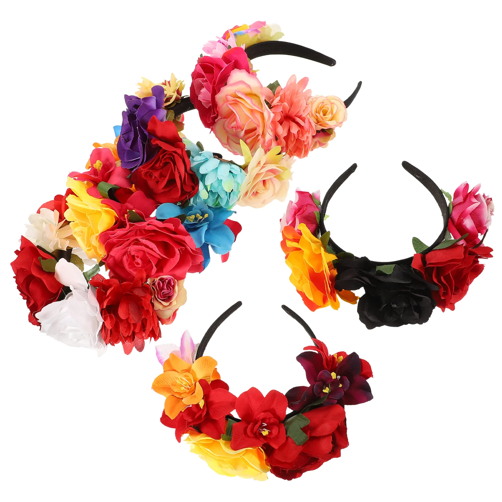 

6 Pcs Halloween Headband Mexican Hair Accessories Goth Lolita Headbands Gothic Jewelry Headgear Floral Crown