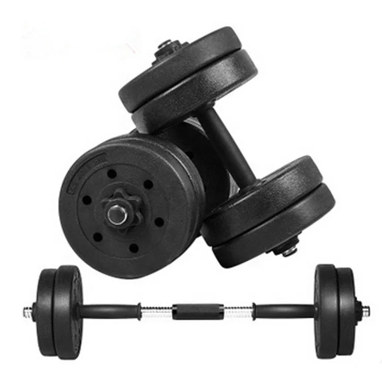 cement dumbbell with PVC bar 10kg 20kg 30kg 40kg for weightlifting sale