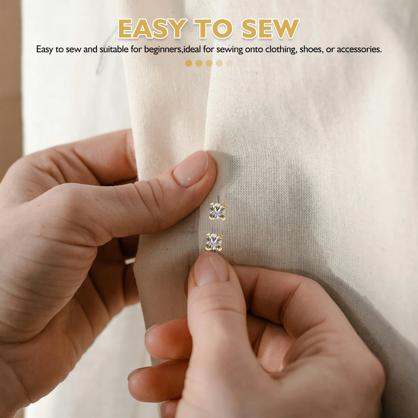 1440pcs Glass Claw Flatback Gems Square Zinc Alloy For Diy Clothing Shoes Bags Decor Sparkle Craft Supplies Sewing