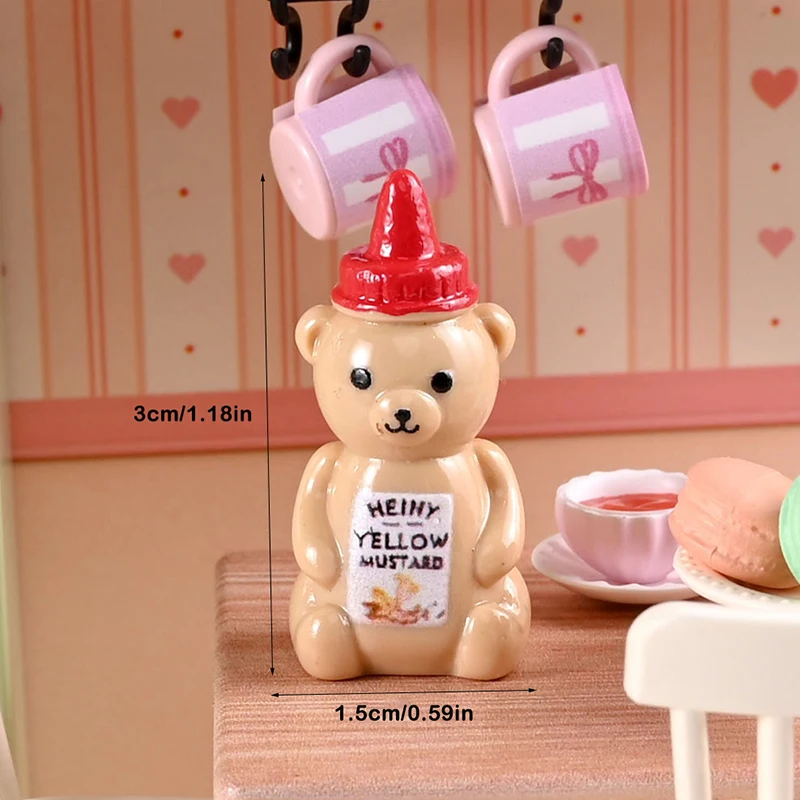 ขวดแยมหมีน้อยจำลอง 10 ชิ้น ขนาด 1/12 สำหรับตกแต่งบ้านตุ๊กตา ของเล่นเสริมสร้างจินตนาการ