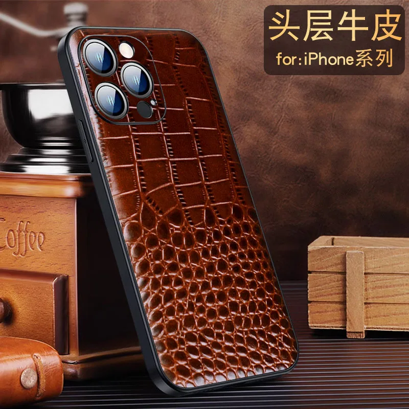 Hot Sales Luxury Brand Leather Genuine Leather Phone Cases For Apple Iphone 15 Pro Max Back Cover Case Bag For Iphone 15 Plus